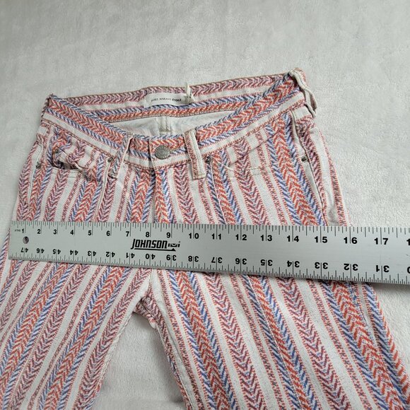 Isabel Marant Étoile Womens Chevron Striped Cropped Pants Sz 36 Red/Blue Stretch - Picture 8 of 11